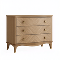 Cassettiera 100 x 45 x 90 cm in legno marrone con 3 cassetti stile classico