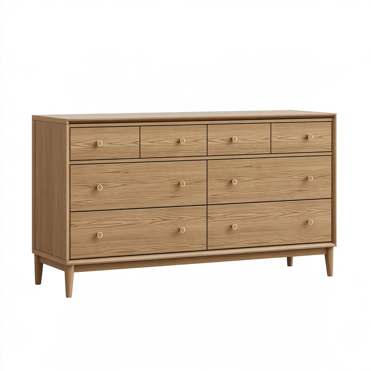 Cassettiera 160 x 45 x 95 cm in legno marrone con 10 cassetti stile moderno