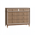 Cassettiera 100 x 45 x 120 cm in legno marrone e bianco - contenitore stile classico