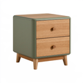 Comodino 45 x 40 x 55 cm in legno verde salvia con 2 cassetti stile moderno
