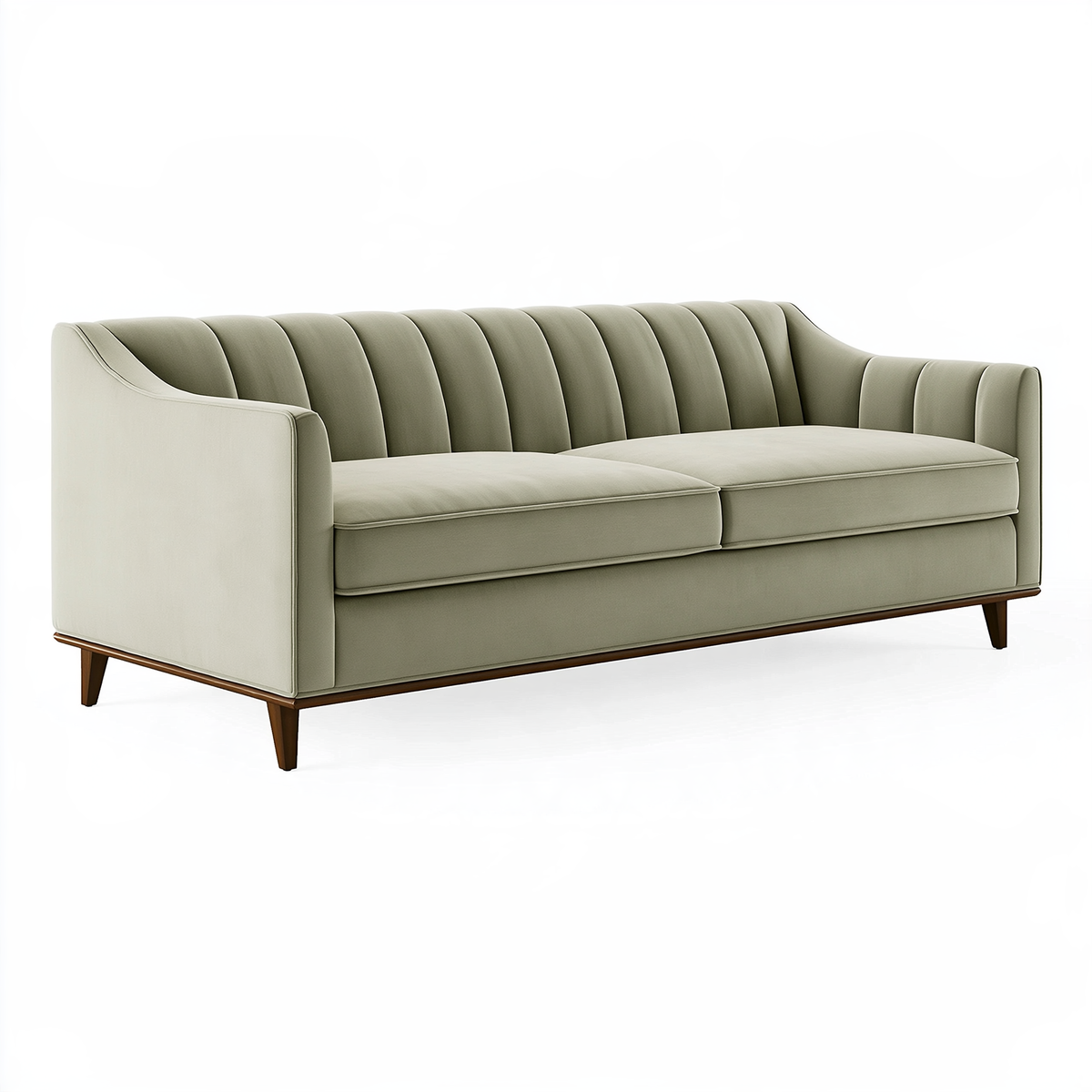 Divano 2 posti 170 x 85 x 82 cm in tessuto verde salvia - stile moderno