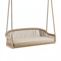 Divano altalena sospeso 140 x 70 x 55 cm in corda beige a due posti