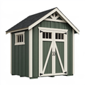 Casetta da giardino 200 x 150 x 230 cm in legno verde e bianco - stile rustico con doppia porta