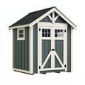 Casetta da giardino 180 x 120 x 210 cm in legno grigio antracite con porte doppie stile rustico