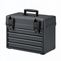 Cassetta portautensili 45 x 25 x 32 cm in plastica nera con maniglia e chiusure